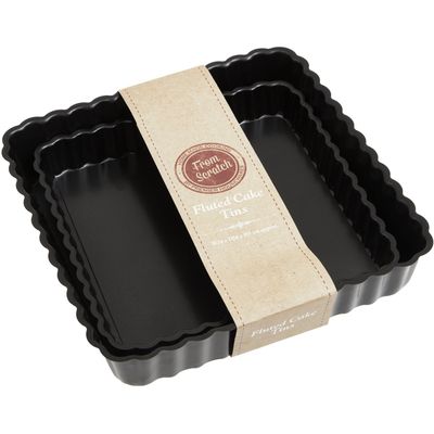 From Scratch Set Of Two Fluted Quiche Flan Tins - Black