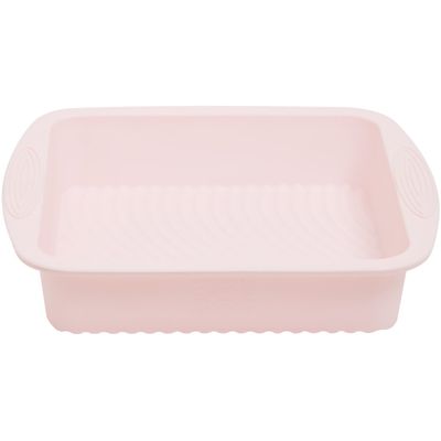 Zing Pastel Pink Square Cake Mould - Pink - Thumbnail 2