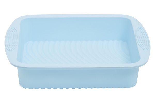 Zing Pastel Blue Square Cake Mould - Blue