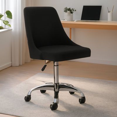 Brent Black And Chrome Home Office Chair - Black