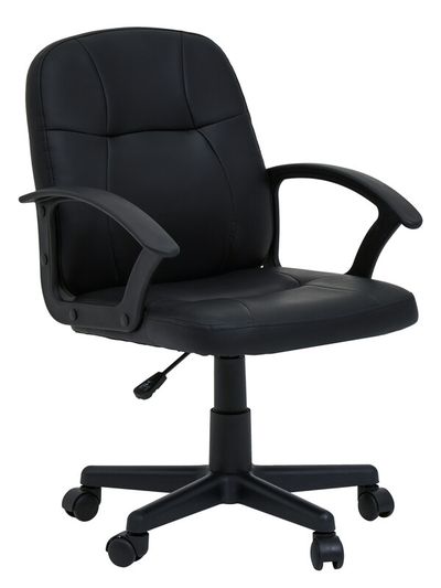 Brent Black Small Home Office Chair - Black