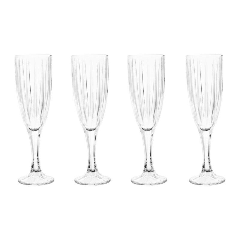 Beaufort Set of 4 Crystal Champagne Flutes - Transparent - Image 1