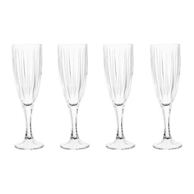 Beaufort Set of 4 Crystal Champagne Flutes - Transparent