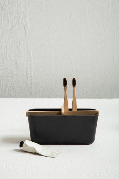 Canyon Black 4 Section Organiser - Black, Natural