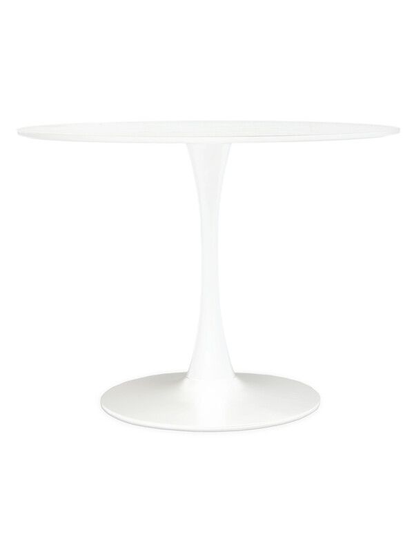 Laila White Small Round Dining Table - White - Image 1