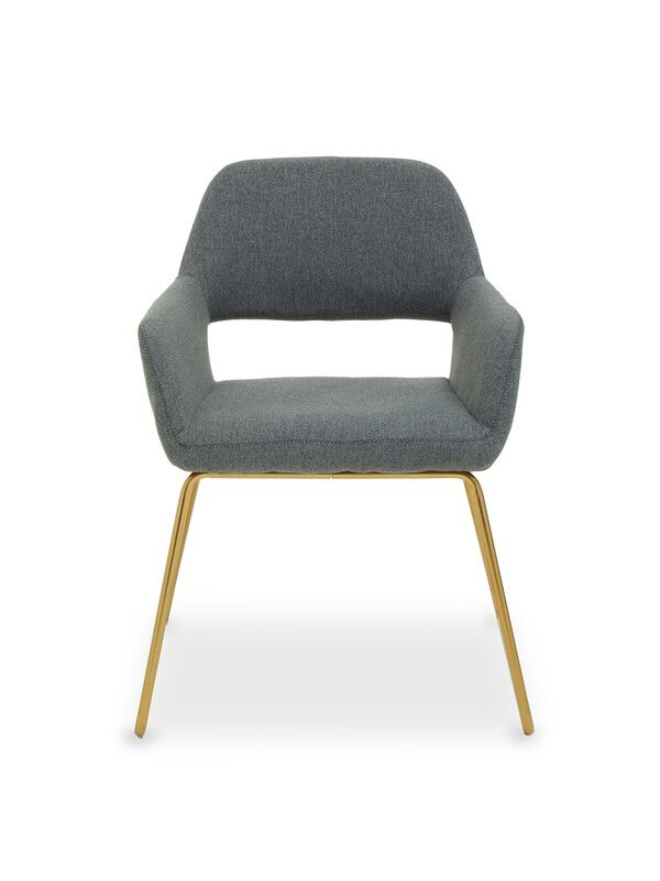 Stockholm Grey and Gold Dining Chair - Grey - Image 1
