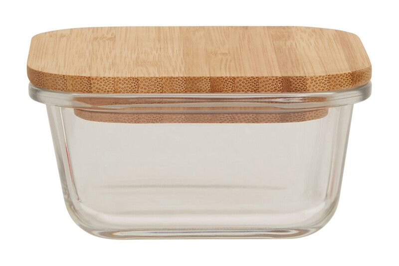 Freska 320ml Glass Container With Bamboo Lid - Transparent - Image 1