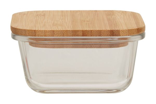 Freska 320ml Glass Container With Bamboo Lid - Transparent