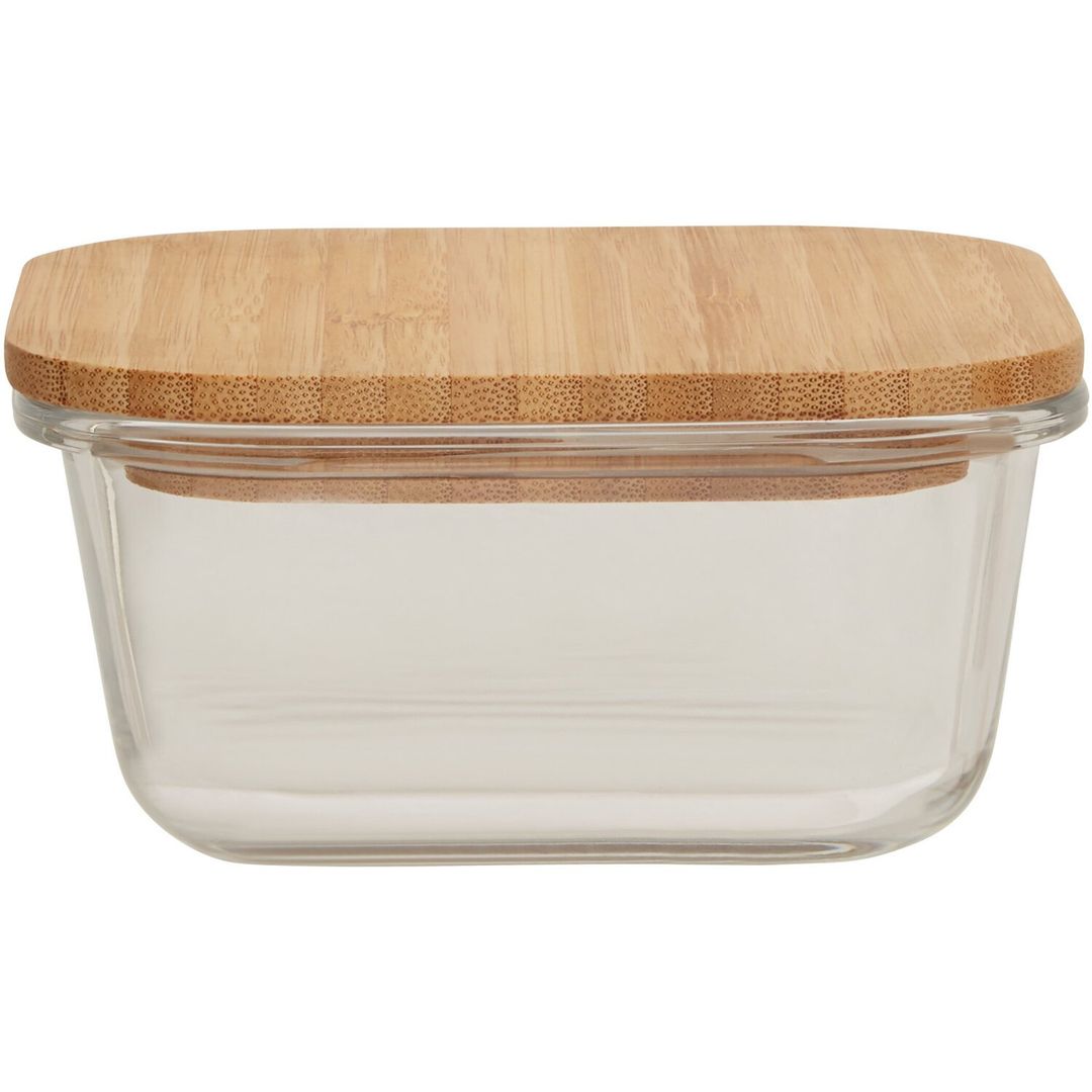 Freska 520ml Glass Container With Bamboo Lid - Transparent - Image 1