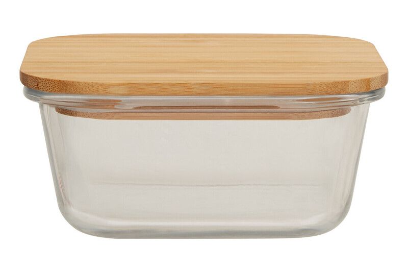 Freska 800ml Glass Container With Bamboo Lid - Transparent - Image 1