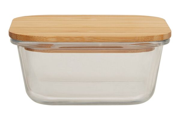 Freska 800ml Glass Container With Bamboo Lid - Transparent