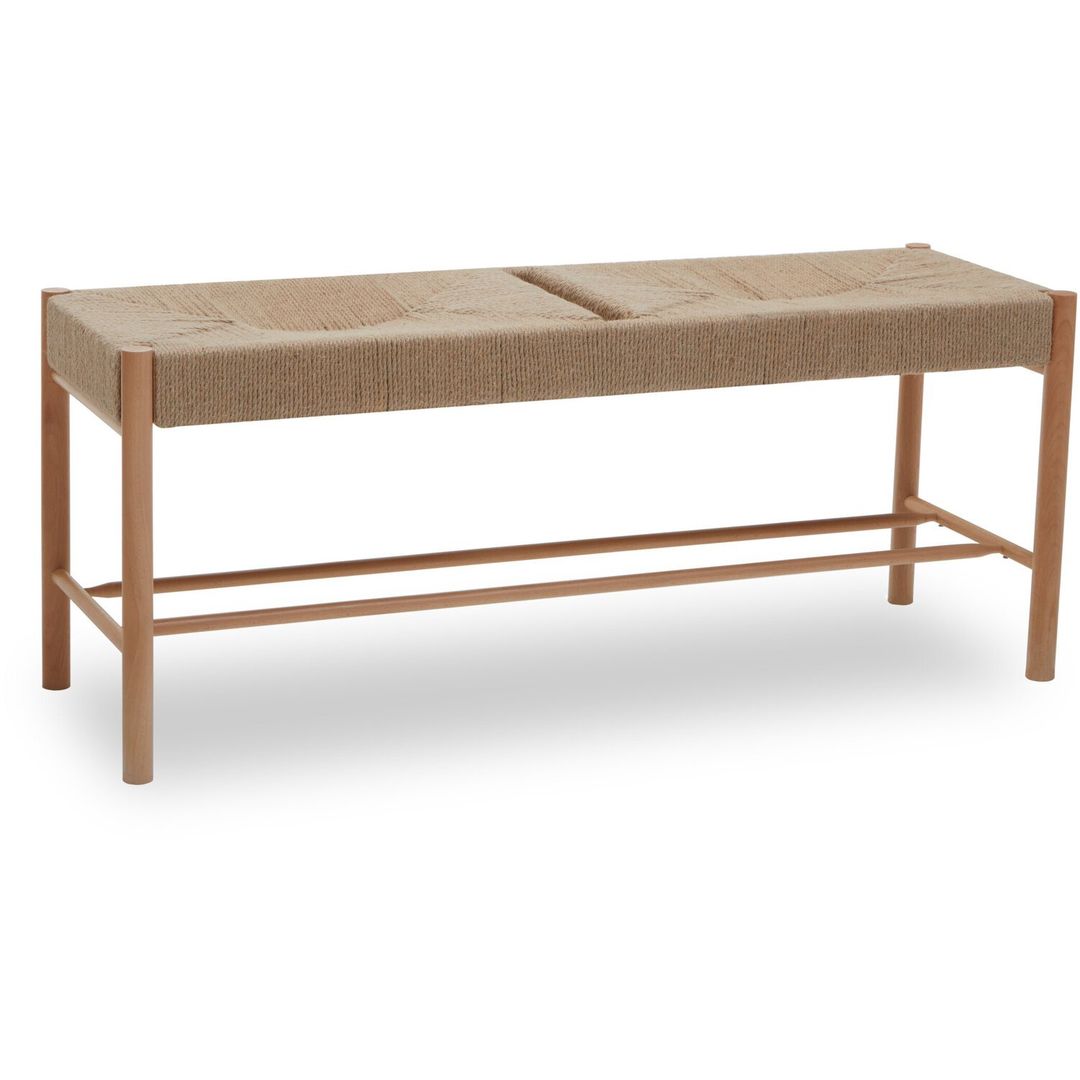 Bandar Natural Rope and Beechwood Bench - Brown - Image 1