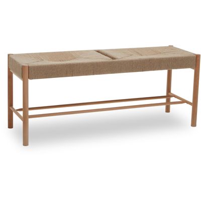 Bandar Natural Rope and Beechwood Bench - Brown
