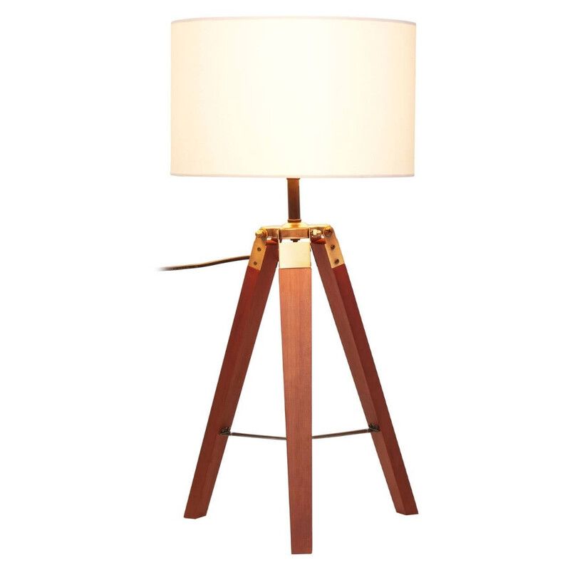 Malvern Tripod Table Lamp With Brown Base - Image 1