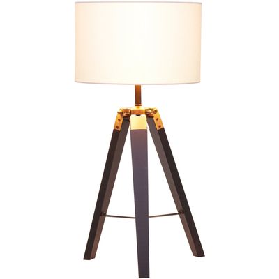 Malvern Tripod Table Lamp With Black Base - Black