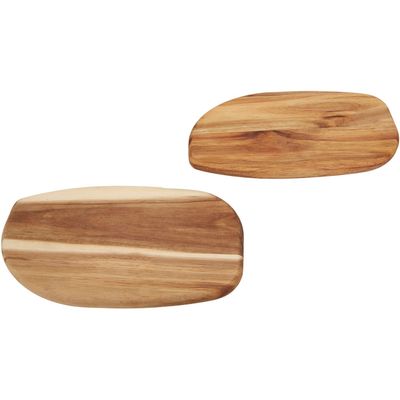 Kora Acacia Set Of 2 Serving And Chopping Board - Natural