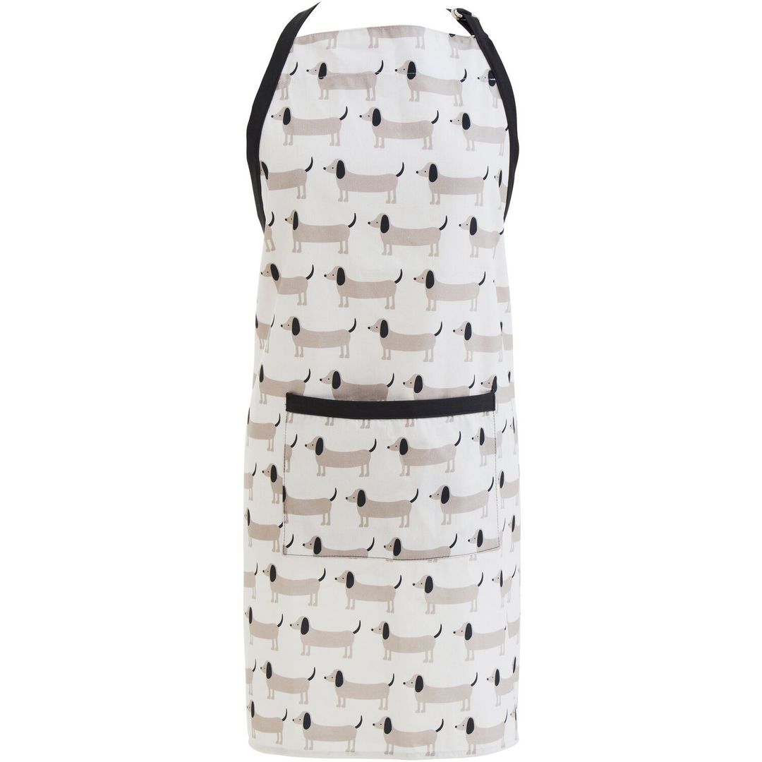 Sausage Dog Apron - Black, White - Image 1