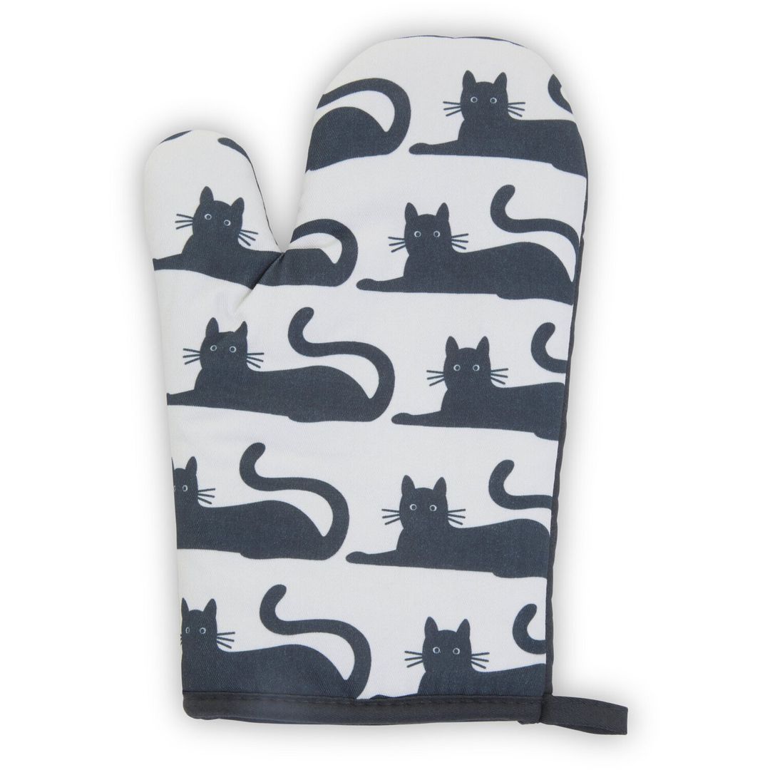 Black Cat Single Oven Glove - Black - Image 1