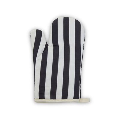Stripe Single Oven Glove - Black & White
