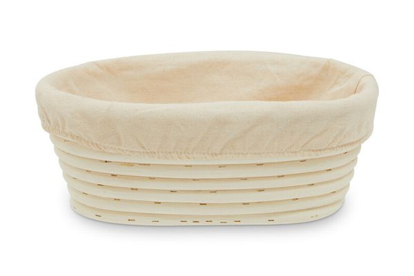 Smith Rattan Oblong Bread Proofing Basket - Cream