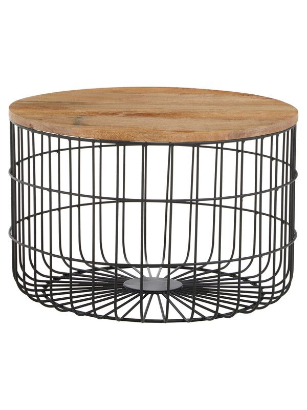 Pali Wooden Top Side Table - Black - Image 1