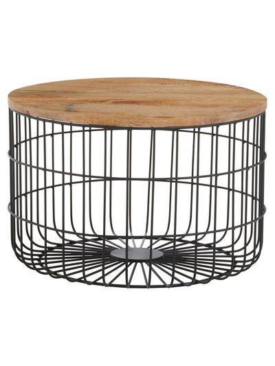 Pali Wooden Top Side Table - Black