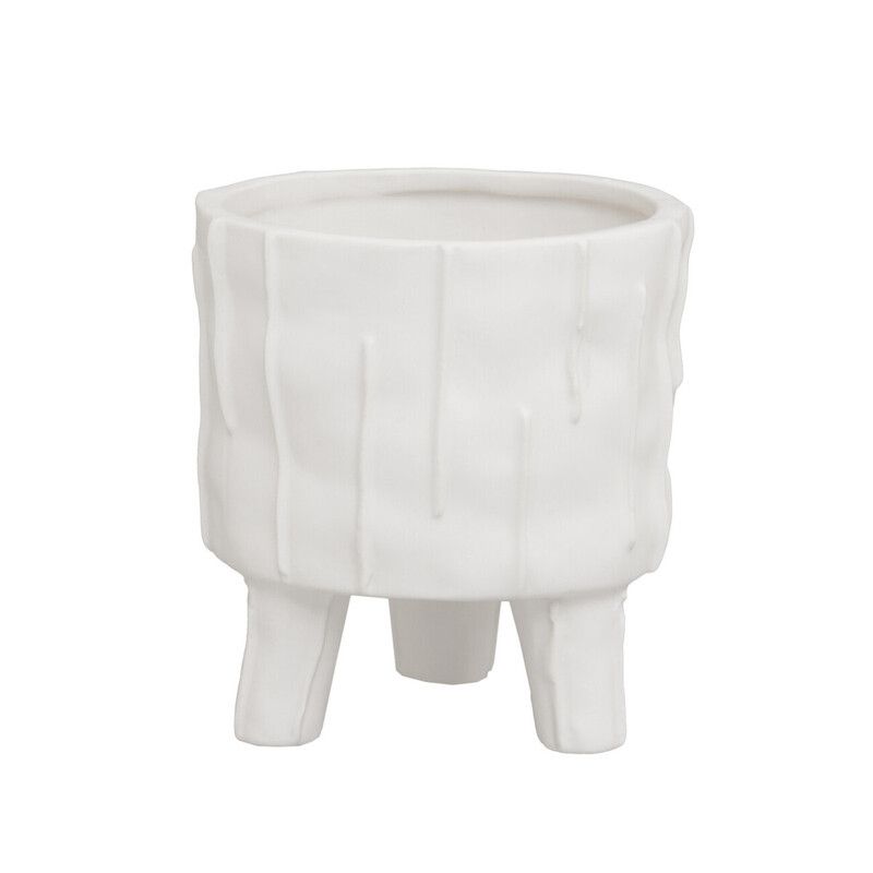 Fara White Small Planter - White - Image 1