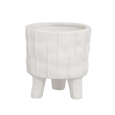 Fara White Small Planter - White