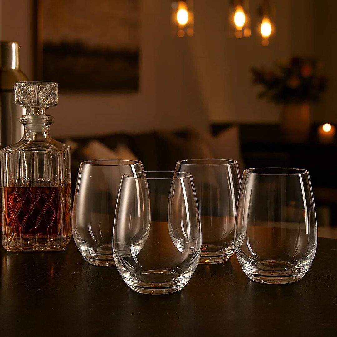 Ada Set Of 4 Crystal Tumblers - Transparent - Image 1