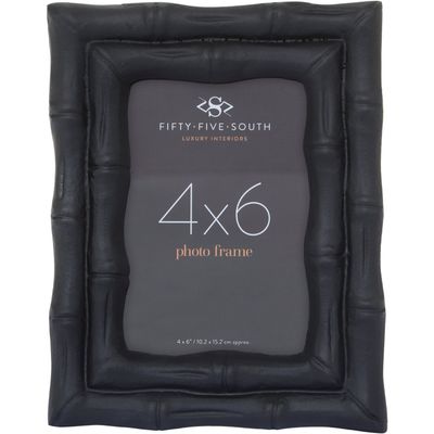 Hiba 4 x 6 Black Finish Bamboo Effect Photo Frame - Black