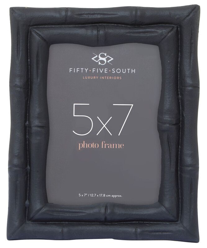 Hiba 5 x 7 Black Finish Bamboo Effect Photo Frame - Black - Image 1