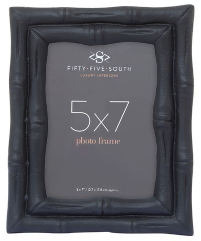 Hiba 5 x 7 Black Finish Bamboo Effect Photo Frame - Black