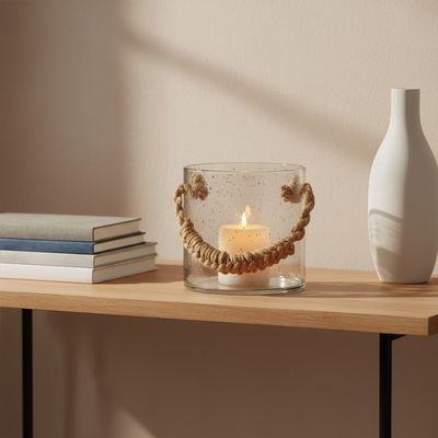 Kuta Natural Rope Small Lantern - Brown