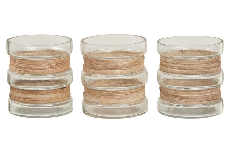 Kuta Set Of 3 Natural Tealight Holders - Natural - Image 1