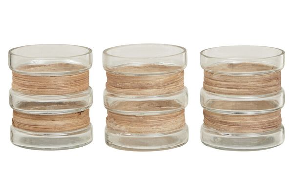 Kuta Set Of 3 Natural Tealight Holders - Natural