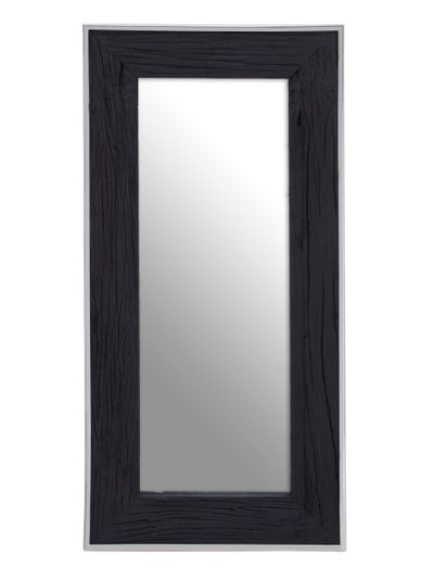 Avento Oval Shelved Black Wall Mirror - Black