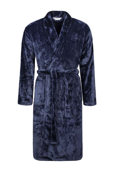 Soft Warm Mens Dressing Gown - Navy