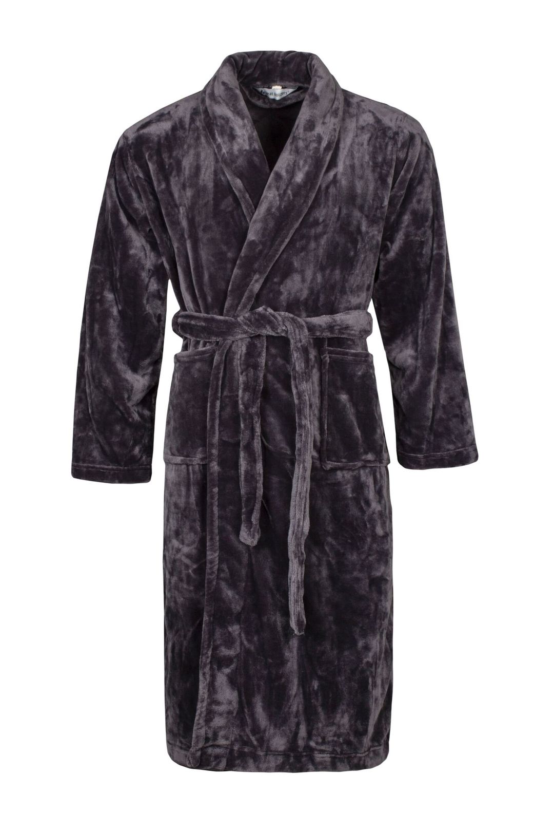 Soft Warm Mens Dressing Gown - Silver - Image 1