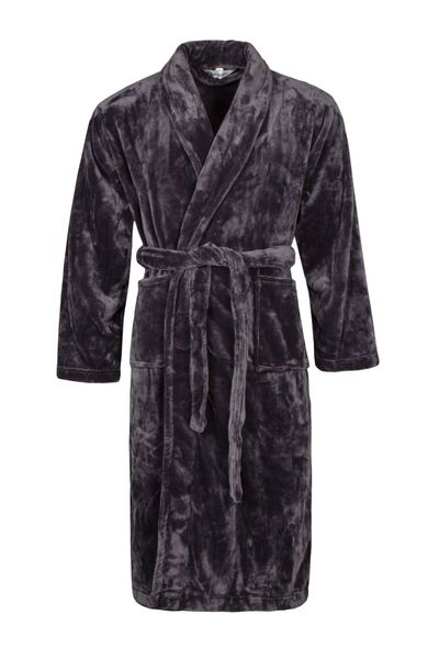 Soft Warm Mens Dressing Gown - Silver