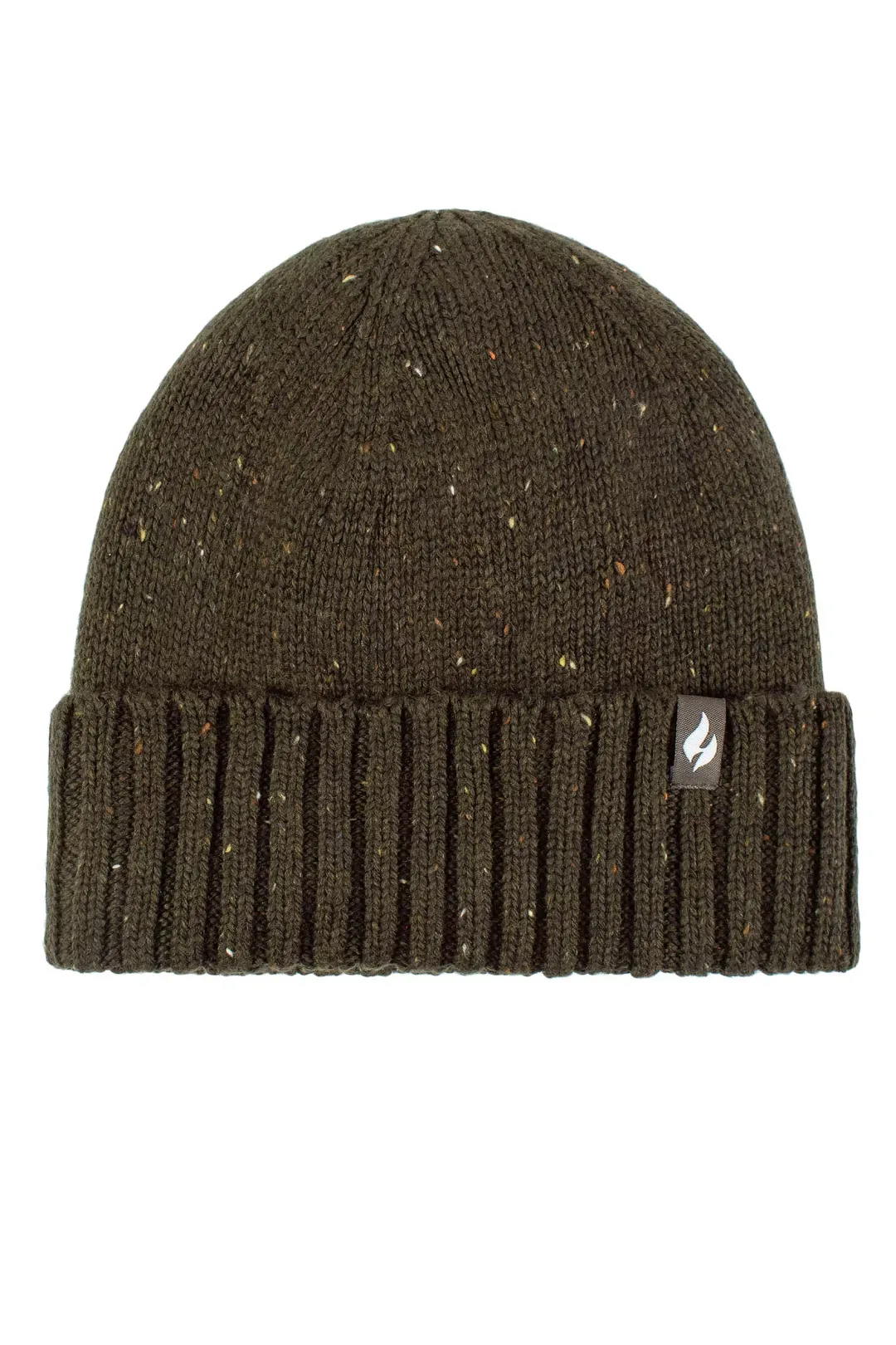 Warm Ribbed Cuff Beanie Hat for Men | Fleece Lined Chunky Winter Hat - Khaki - Image 1