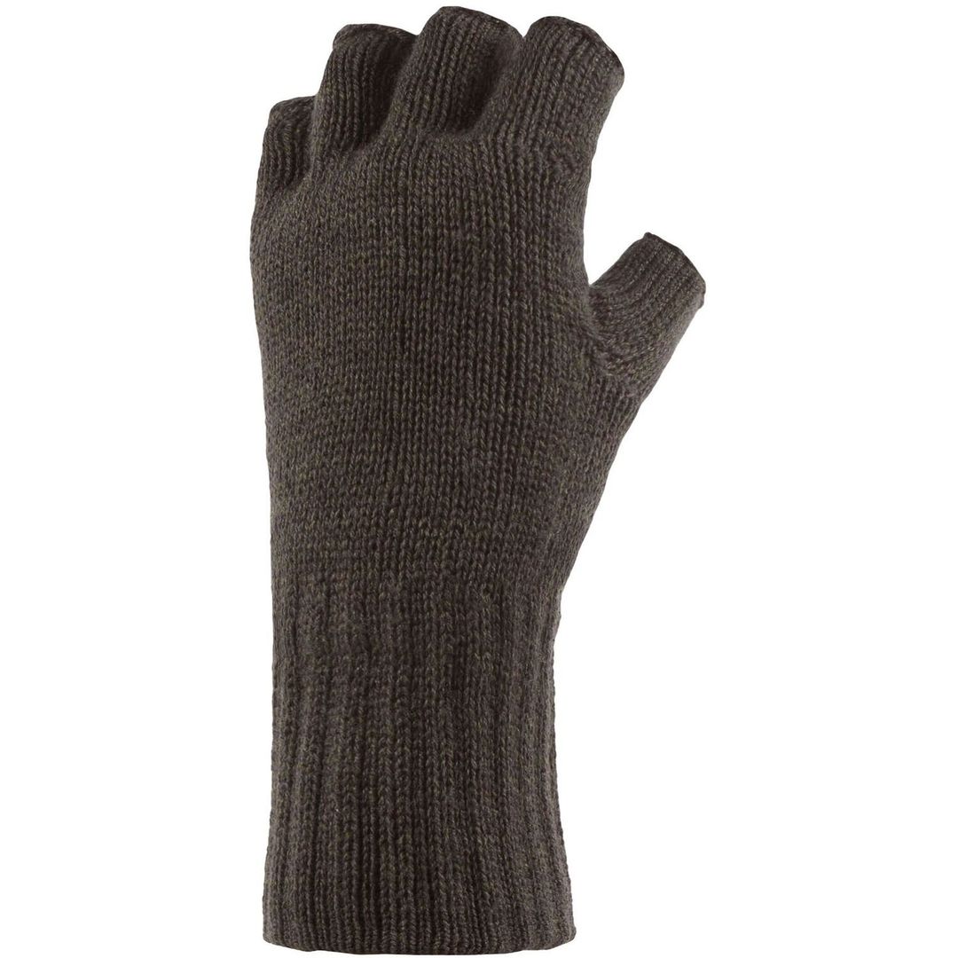 Mens 1 Pair Heat Holders 3.2 Tog Heatweaver Yarn Fingerless Gloves Forest Green One Size - Image 1