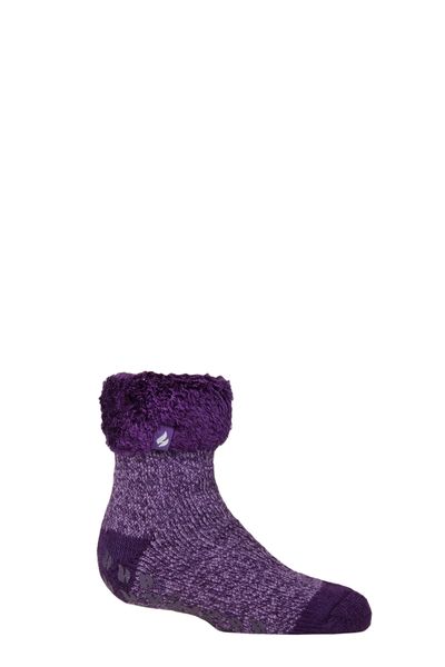 Cosy Fluffy Bed Socks for Kids | Warm Thermal Lounge Socks for Boys and Girls - Purple