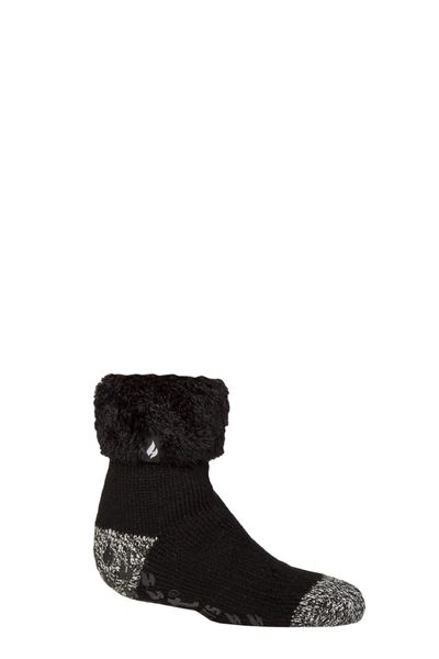 Cosy Fluffy Bed Socks for Kids | Warm Thermal Lounge Socks for Boys and Girls - Black