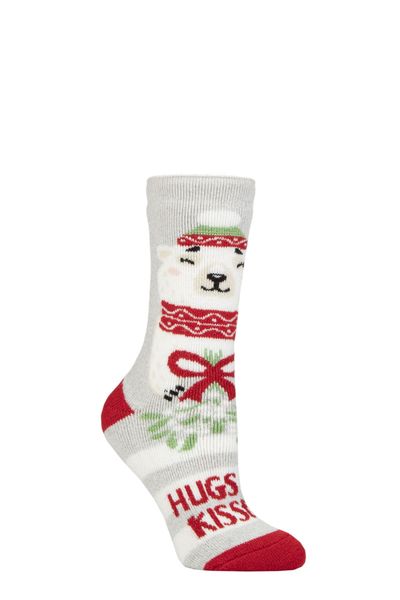 Cosy Novelty Christmas Socks for Women - Festive Gift Socks - White
