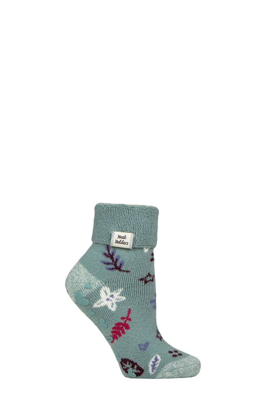 Cosy Turn-Over Cuff Lounge Socks | Warm Winter Socks for Women - Green - Image 1