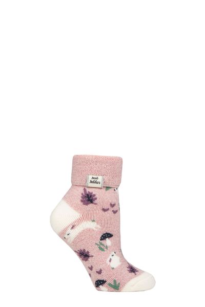 Cosy Turn-Over Cuff Lounge Socks | Warm Winter Socks for Women - Baby Pink