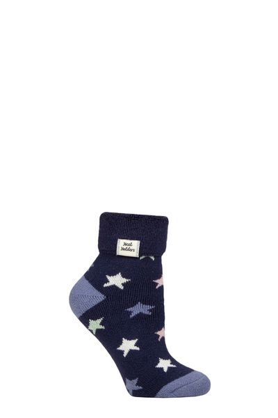 Cosy Turn-Over Cuff Lounge Socks | Warm Winter Socks for Women - Marine