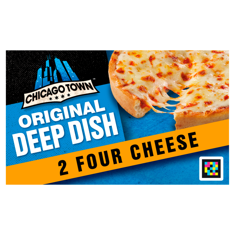 Chicago Town 2 Deep Dish Four Cheese Mini Pizzas 2 x 148g - Image 1