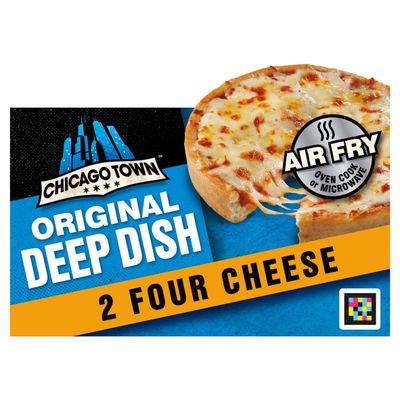 Chicago Town 2 Deep Dish Four Cheese Mini Pizzas 2 x 148g - Thumbnail 2