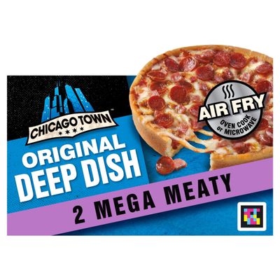Chicago Town 2 Deep Dish Mega Meaty Mini Pizzas 2 x 157g